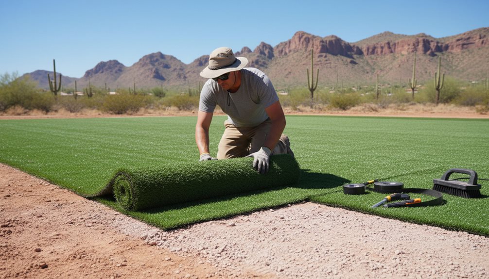 professional turf installation process